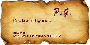 Pratsch Gyenes névjegykártya
